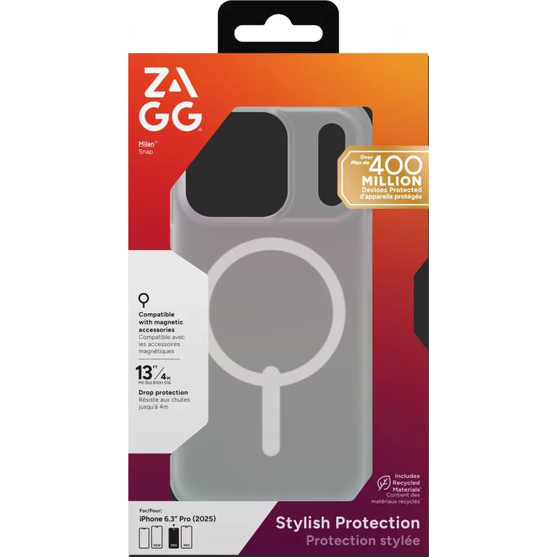 Funda ZAGG Milan Snap para Apple iPhone 17 Pro Iridescent, funda, Apple, iPhone 17 Pro, 16 cm (6,3