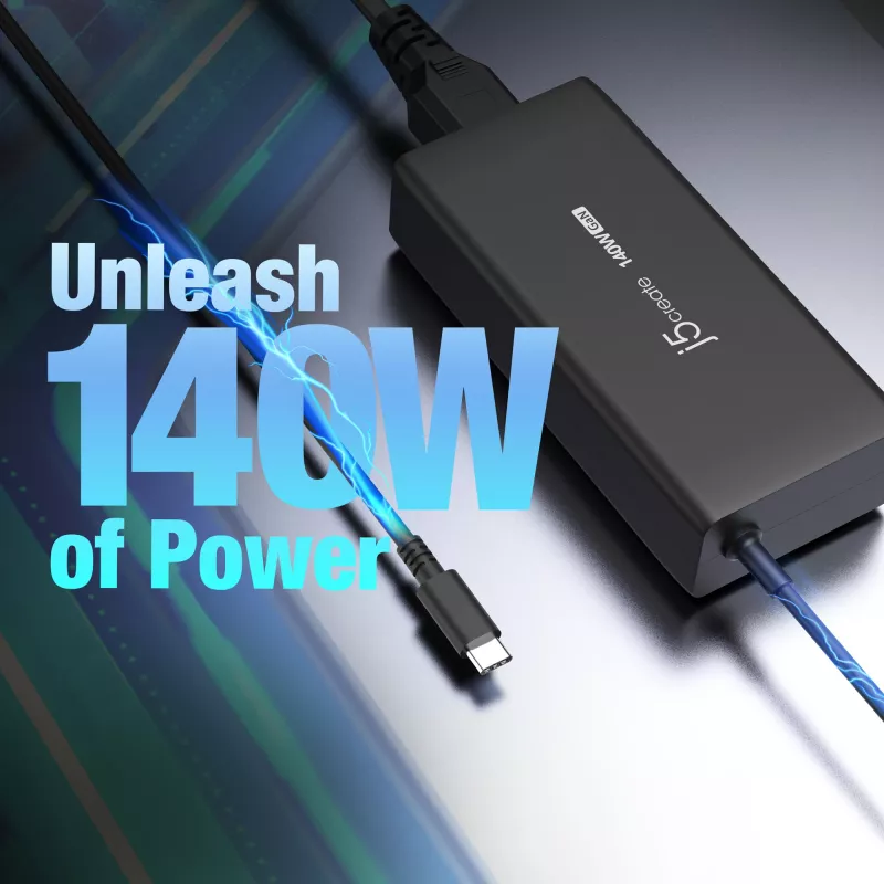j5create JUP17140-EN cargador GaN USB-C de 140 W, PD 3.1, EU