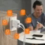 Cargador j5 create 70W GaN USB-C de 4 puertos — interior, alimentación por CA, compatible universalmente, blanco