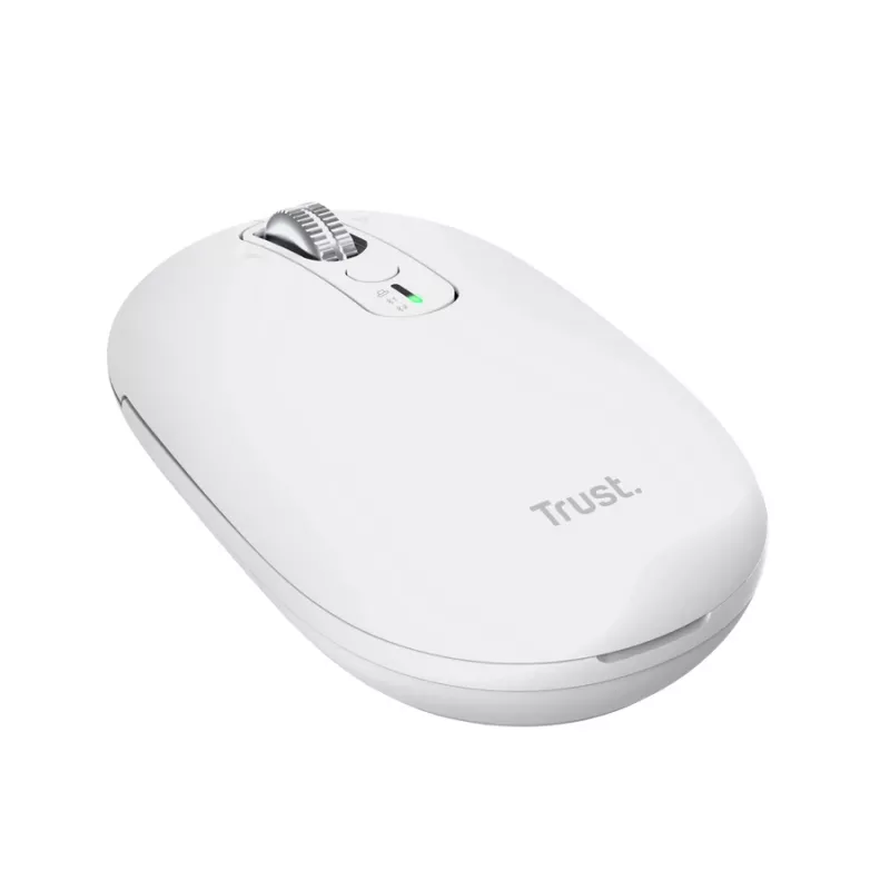 Ratón de oficina inalámbrico TRUST Seron slim Multi – ambidiestro, RF + Bluetooth, óptico 3200 DPI, 7 botones, blanco
