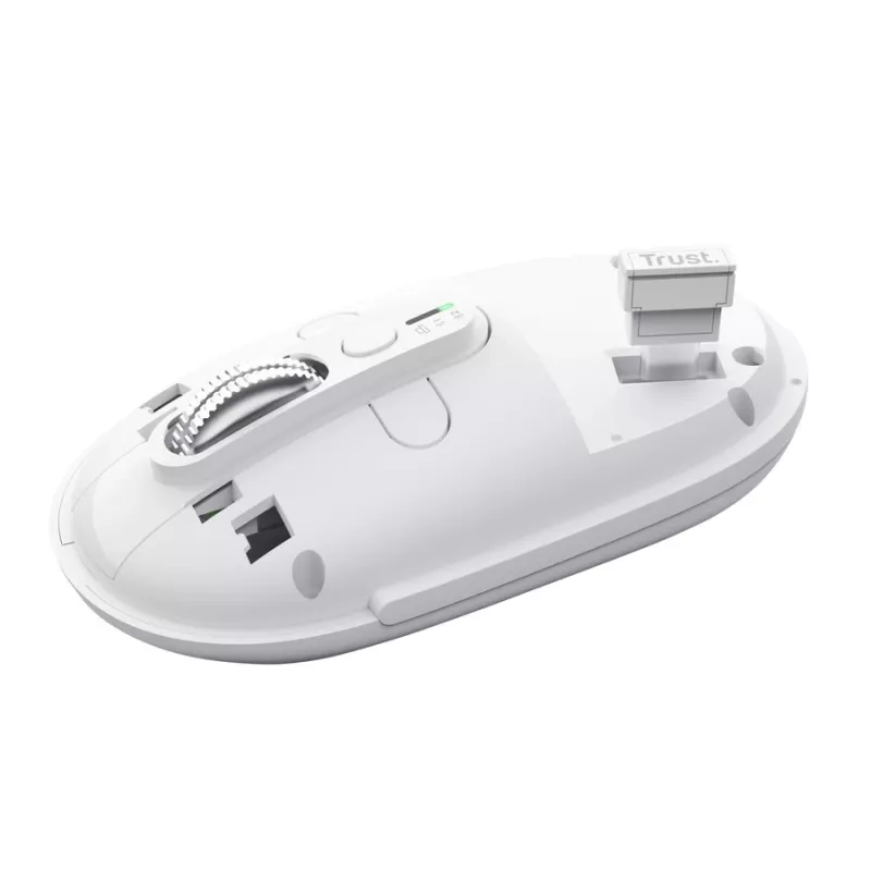Ratón de oficina inalámbrico TRUST Seron slim Multi – ambidiestro, RF + Bluetooth, óptico 3200 DPI, 7 botones, blanco