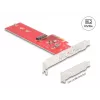 DeLOCK adaptador M.2 interno 90889 PCIe 5.0 rojo acero inoxidable