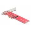 DeLOCK adaptador M.2 interno 90889 PCIe 5.0 rojo acero inoxidable