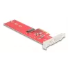 DeLOCK adaptador M.2 interno 90889 PCIe 5.0 rojo acero inoxidable