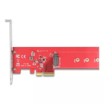 DeLOCK adaptador M.2 interno 90889 PCIe 5.0 rojo acero inoxidable