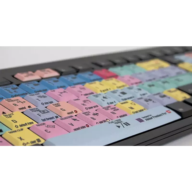 LogicKeyboard Adobe Premiere Pro CC Nero teclado slim line LKB-PPROCC-BJPU-FR, francés, USB