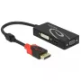 Delock 62902 adaptador de DisplayPort 1.2 a VGA / HDMI / DVI, 4K, pasivo, negro