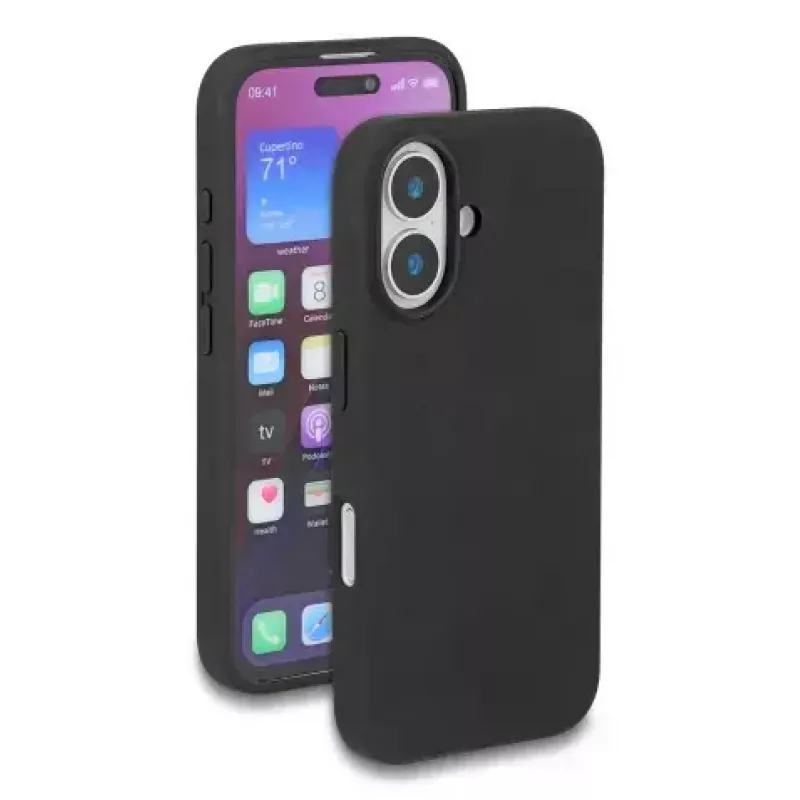 Funda protectora de silicona blanda DELOCK para iPhone 17, funda, negra, compatible con pantalla de 6,3 pulgadas (16 cm)