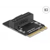 Adaptador M.2 Key A+E macho a ranura Key M en ángulo con soporte DeLOCK 64137