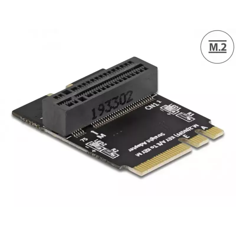 Adaptador M.2 Key A+E macho a ranura Key M en ángulo con soporte DeLOCK 64137