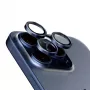 Protector de lente de cámara PanzerGlass Hoops iPhone 15 Pro 15 Pro Max azul titanio resistente a arañazos y golpes