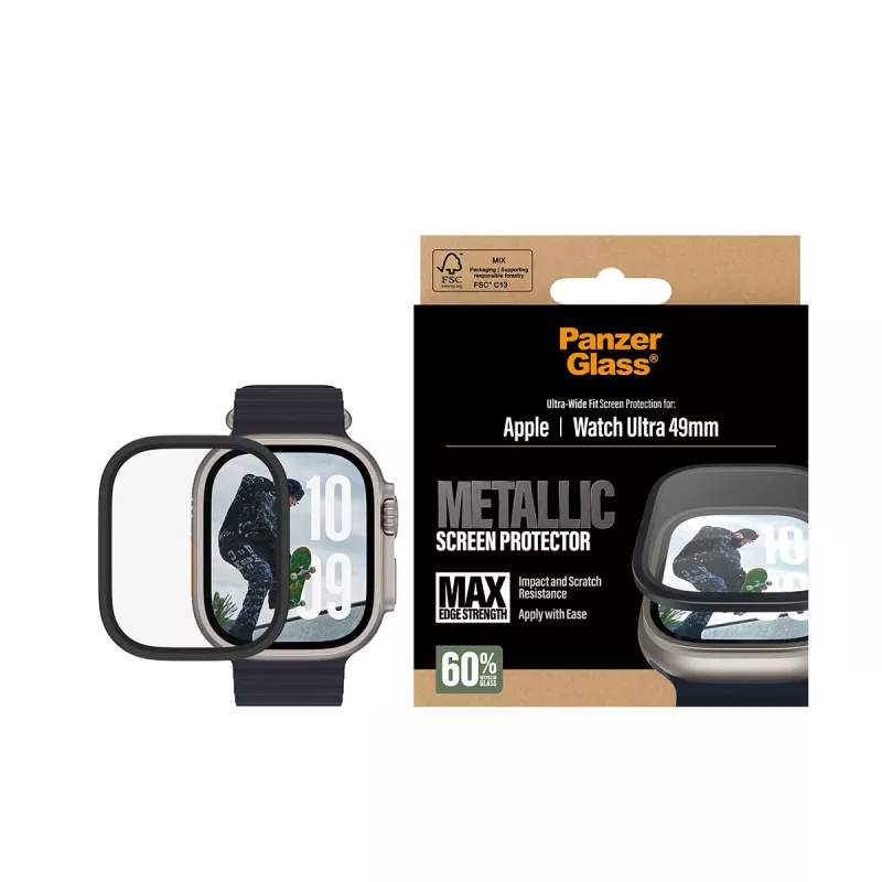 Lámina protectora de pantalla PanzerGlass® metálica Apple Watch Ultra 3 | Ultra 2 | Ultra | 49mm