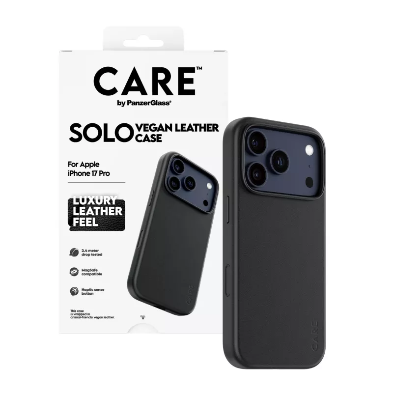 Funda protectora PanzerGlass CARE™ Solo Case negra para iPhone 17 Pro