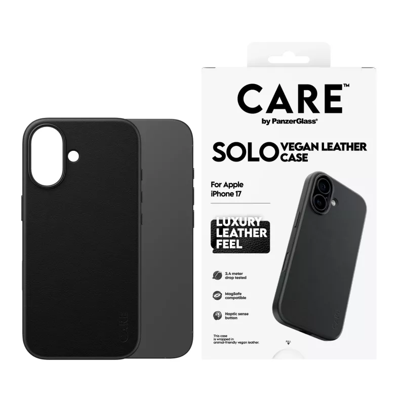 Funda para móvil PanzerGlass CARE™ Solo Case negra para Apple iPhone 17