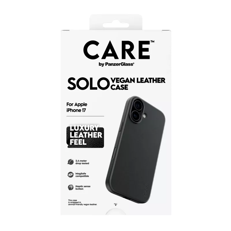 Funda para móvil PanzerGlass CARE™ Solo Case negra para Apple iPhone 17