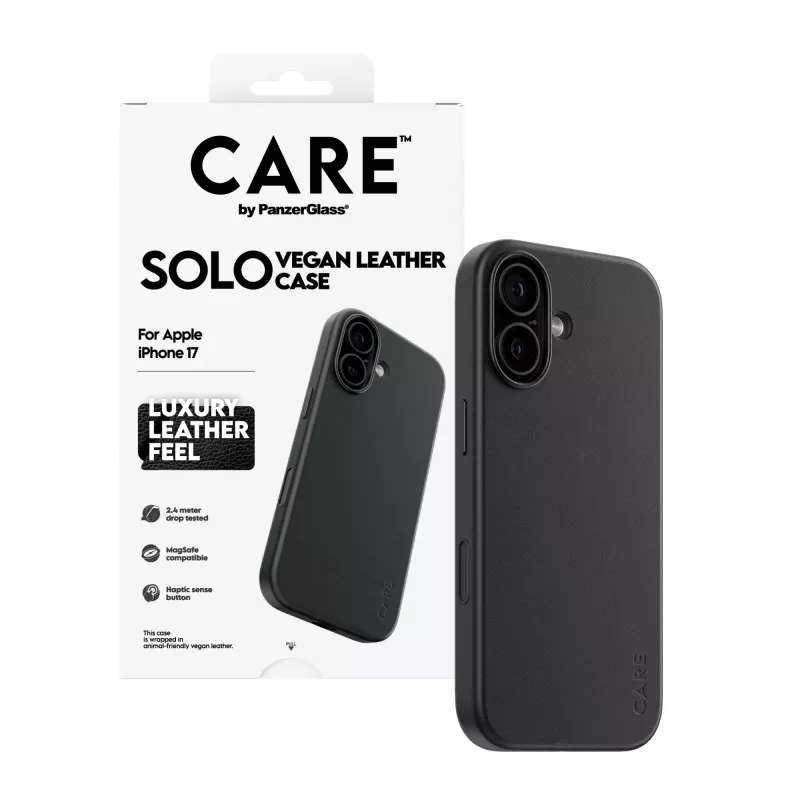 Funda para móvil PanzerGlass CARE™ Solo Case negra para Apple iPhone 17