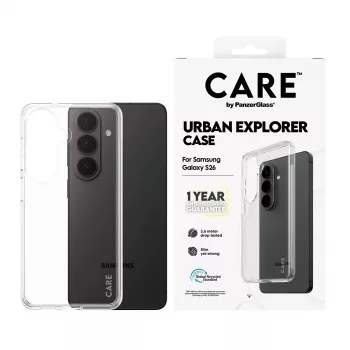Funda protectora PanzerGlass CARE™ Urban Explorer transparente para Samsung Galaxy S26