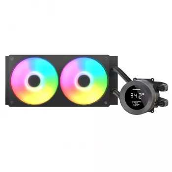 Refrigeración líquida todo en uno para CPU Cougar Poseidon Vistek 240, ARGB, radiador de 240 mm, ventilador de 120 mm, 700–2500 rpm, negro