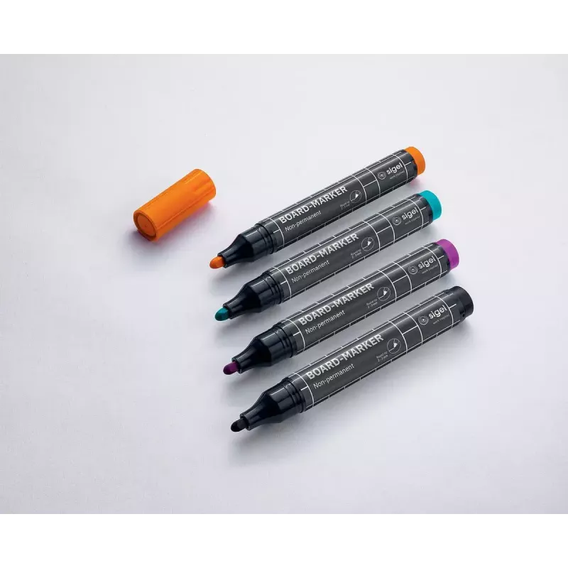 Rotulador Sigel BA011 4 uds. negro magenta naranja turquesa