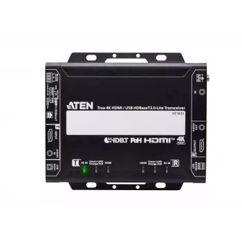 Transmisor y receptor AV ATEN True 4K HDMI/USB HDBT3.0-Lite – 4096×2160 @ hasta 40 m, USB Type-A/Type-B, alimentación de corriente continua