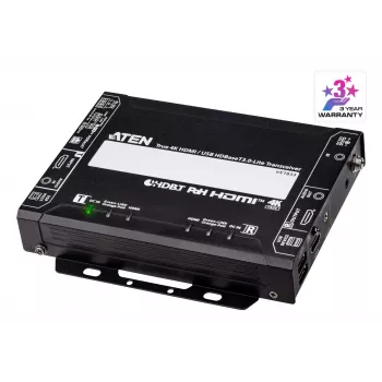 Transmisor y receptor AV ATEN True 4K HDMI/USB HDBT3.0-Lite – 4096×2160 @ hasta 40 m, USB Type-A/Type-B, alimentación de corriente continua
