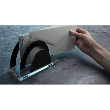 Sujetador de documentos WEDO 60 3001 acrílico negro transparente