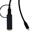 Adaptador de cable de vídeo Yealink 330000008024 1,2 m HDMI Type-A (estándar) USB Type-C negro