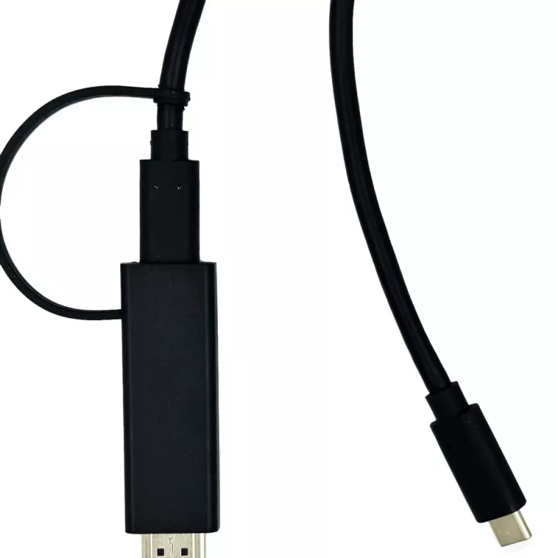 Adaptador de cable de vídeo Yealink 330000008024 1,2 m HDMI Type-A (estándar) USB Type-C negro