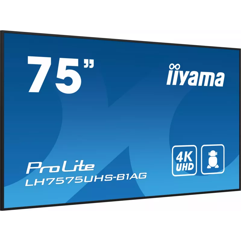 Pantalla de señalización digital iiyama LH7575UHS-B1AG 190,5 cm (75