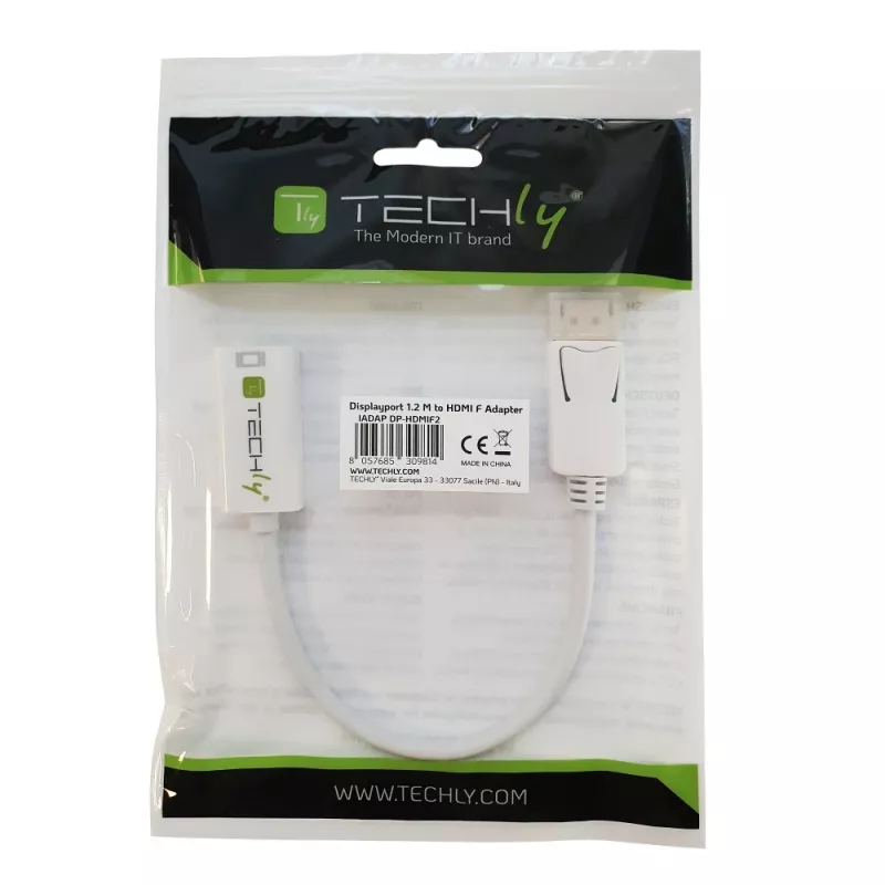 Adaptador Techly DisplayPort 1.2 macho / HDMI hembra 15 cm Blanco IADAP DP-HDMIF2