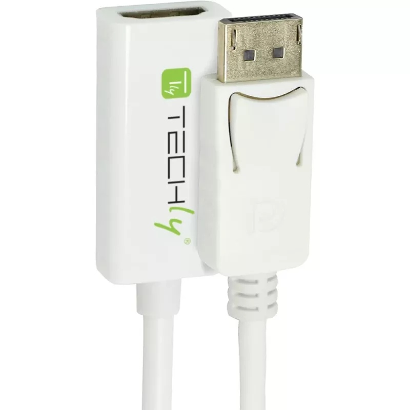 Adaptador Techly DisplayPort 1.2 macho / HDMI hembra 15 cm Blanco IADAP DP-HDMIF2