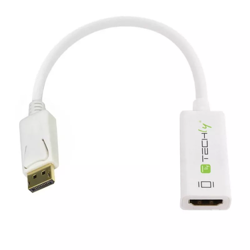 Adaptador Techly DisplayPort 1.2 macho / HDMI hembra 15 cm Blanco IADAP DP-HDMIF2