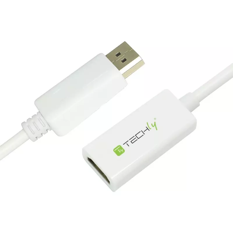 Adaptador Techly DisplayPort 1.2 macho / HDMI hembra 15 cm Blanco IADAP DP-HDMIF2
