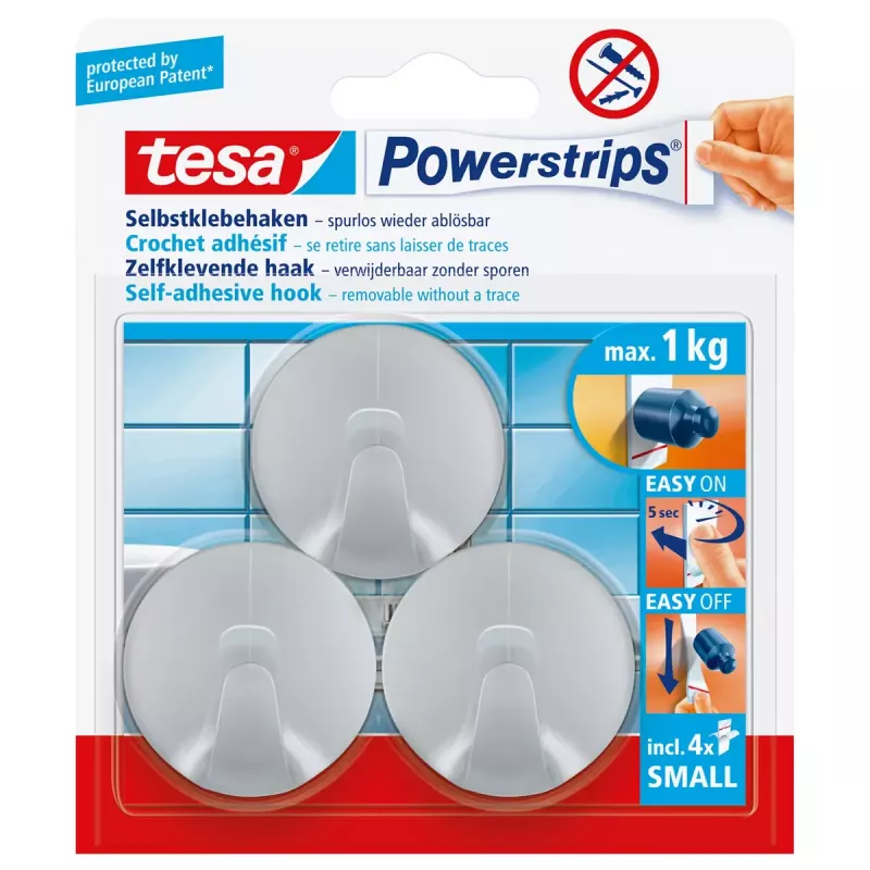 Ganchos universales Tesa Powerstrips Hooks Small ROUND