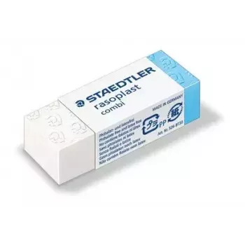 Goma de borrar Staedtler rasoplast combi 526 BT, blanco, 43×19×13 mm, 1 ud.