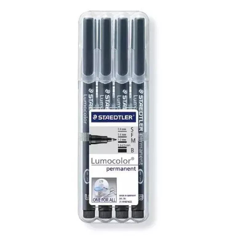 Rotulador permanente Staedtler 31-9WP4GS negro 4 uds.