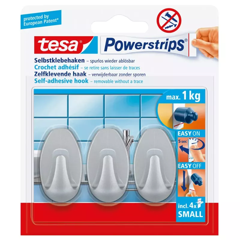 Ganchos universales Tesa Powerstrips Hooks Small OVAL