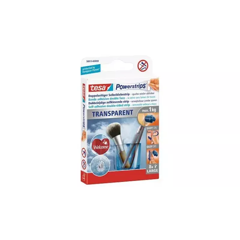 Etiqueta de montaje Tesa Powerstrips transparente LARGE