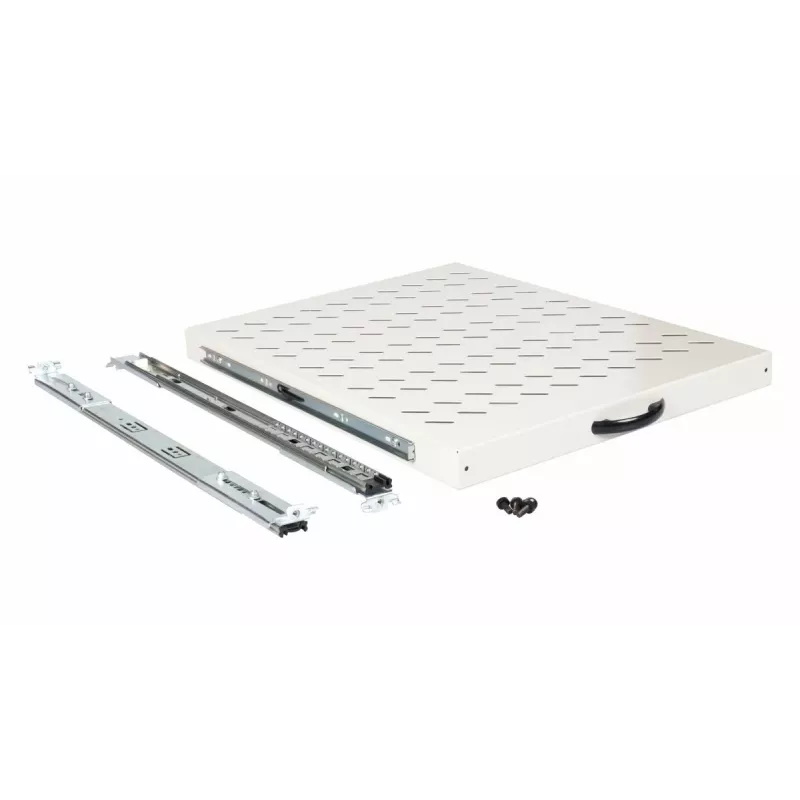 Estante deslizante EQUIP 19 pulgadas, 1U, 800 mm de profundidad, gris claro