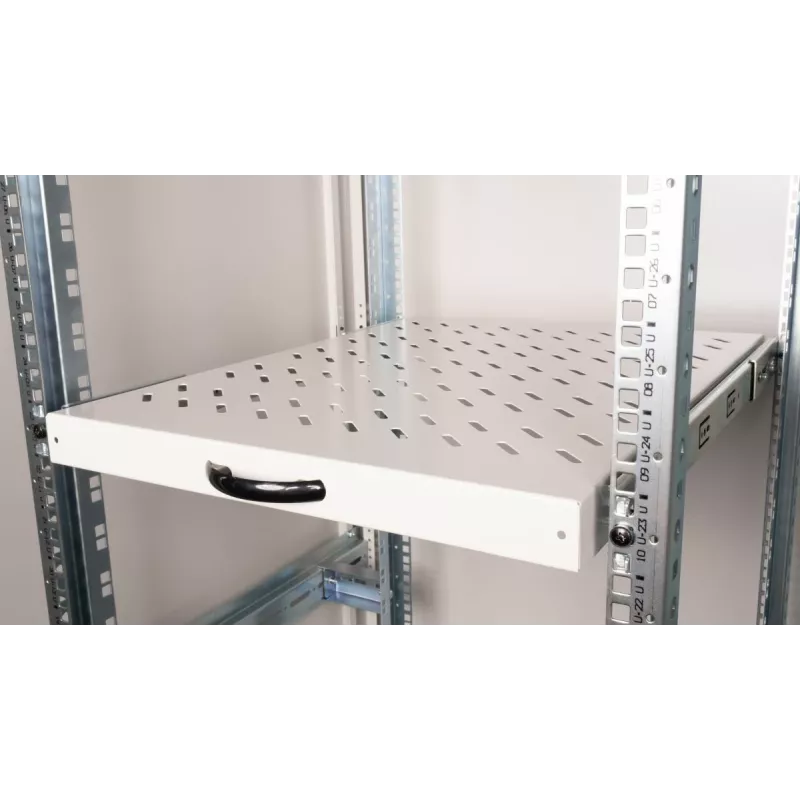 Estante deslizante EQUIP 19 pulgadas, 1U, 800 mm de profundidad, gris claro