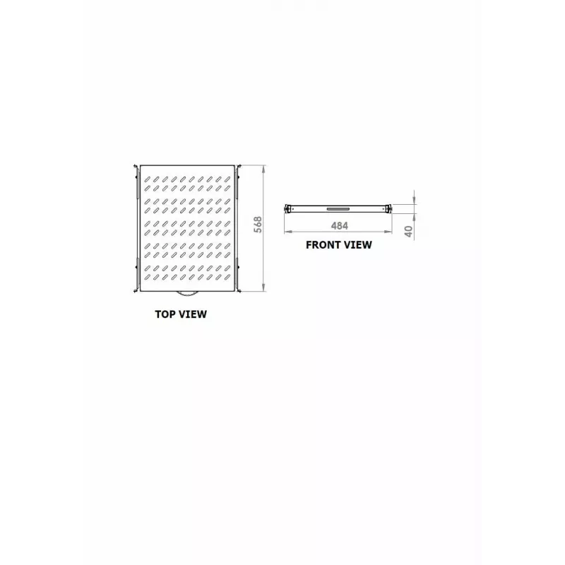 Estante deslizante EQUIP 19 pulgadas, 1U, 800 mm de profundidad, gris claro