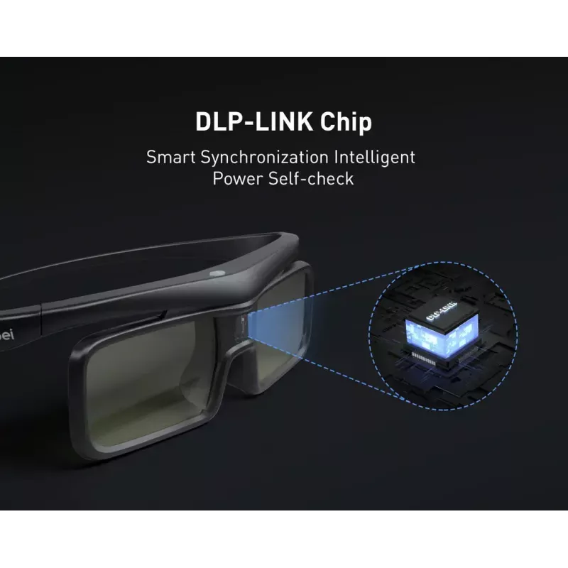 Gafas 3D estereoscópicas activas DANGBEI, Micro-USB, negras