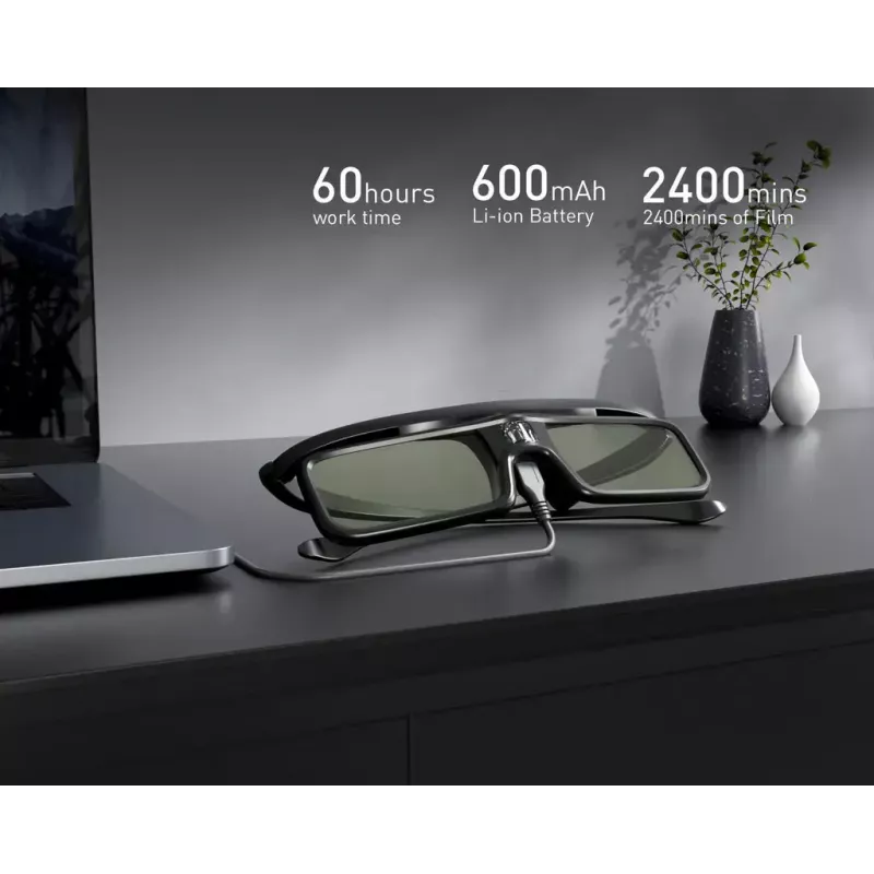 Gafas 3D estereoscópicas activas DANGBEI, Micro-USB, negras