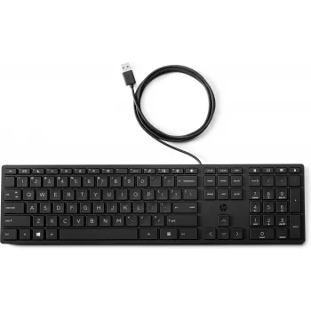 HP Wired Desktop 320K teclado — tamaño completo USB, membrana, negro