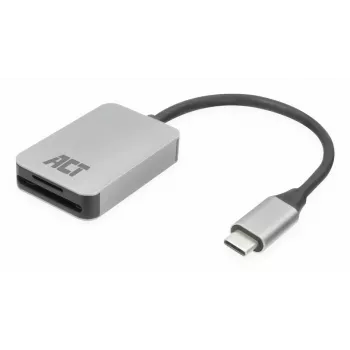 Lector de tarjetas ACT AC7056 USB 3.2 Gen 1 Type-C Gris MicroSD SD