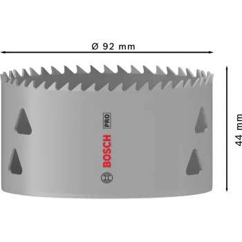 Sierra de corona Bosch PRO Multi Material 44/92 mm — unidad para taladro, pladur, metal, plástico, madera blanda