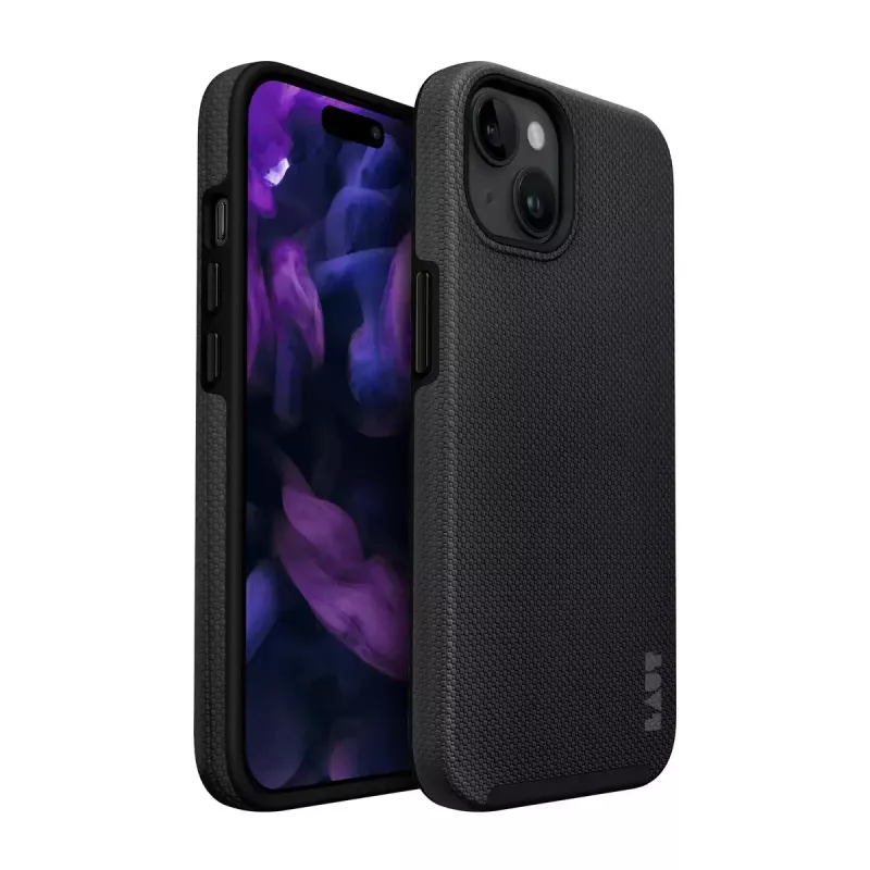 Funda protectora LAUT SHIELD para iPhone 15 (6,1 pulgadas, negro) — funda para Apple iPhone 15