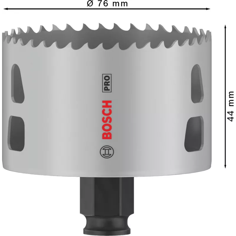 Sierra de corona Bosch PRO Multi Material PC Plus 44/76 mm broca individual