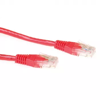 Cable de parcheo ACT rojo 0,5 metros U/UTP CAT6 con conectores RJ45