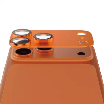 Protector de cámara PanzerGlass Fender para iPhone 17 Pro Max, silicona, Cosmic Orange, resistente a arañazos y golpes